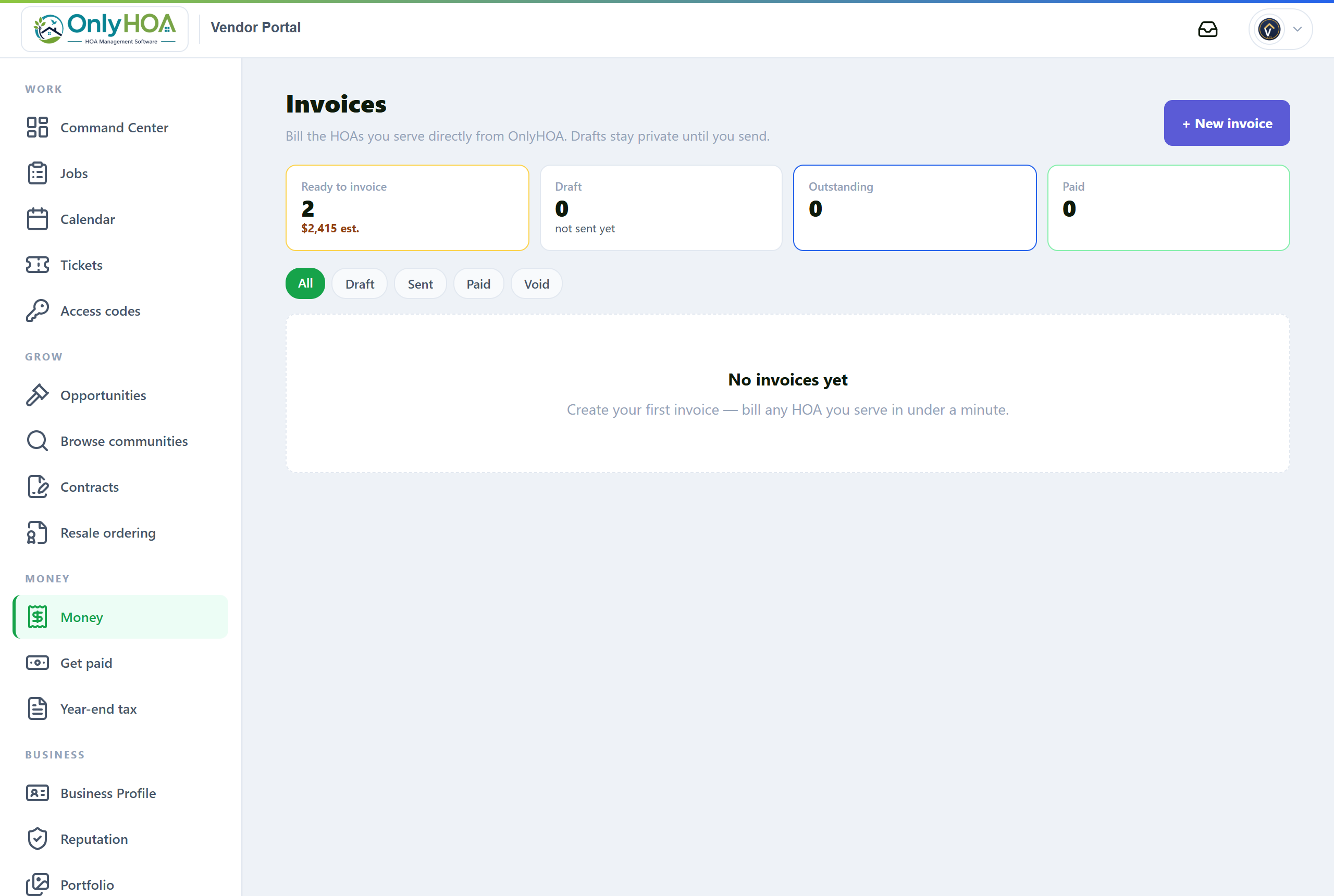 Vendor jobs and invoicing